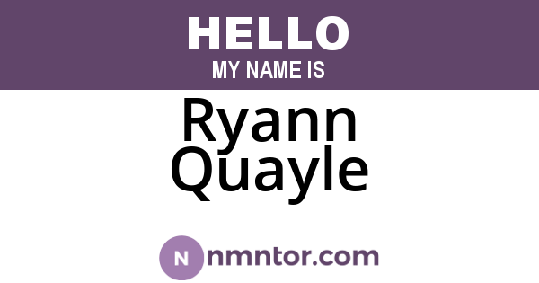 Ryann Quayle