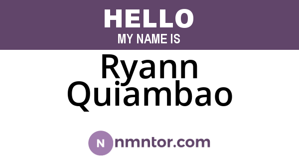 Ryann Quiambao