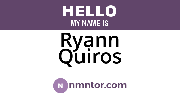 Ryann Quiros