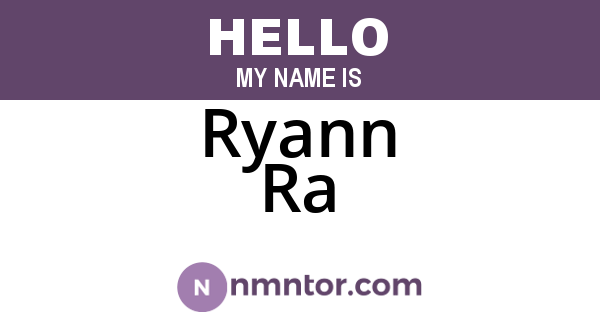 Ryann Ra