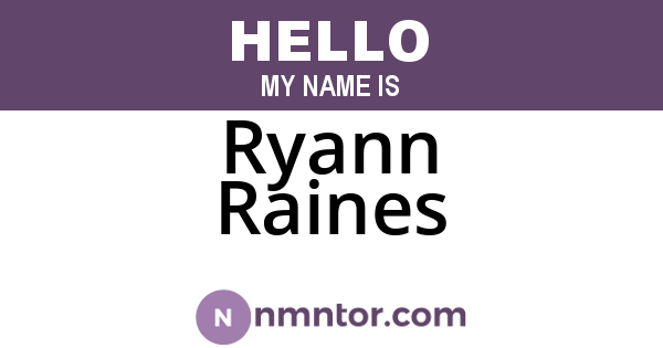 Ryann Raines