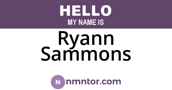 Ryann Sammons
