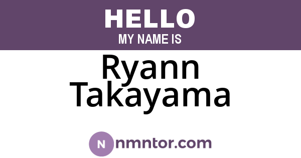 Ryann Takayama