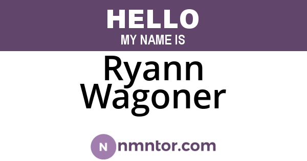 Ryann Wagoner
