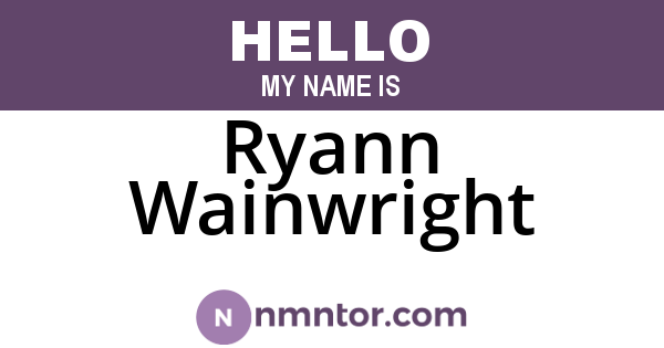 Ryann Wainwright