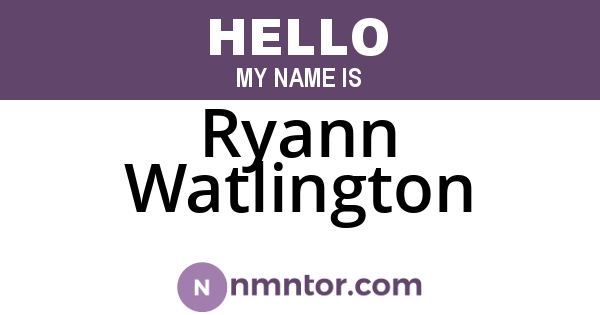 Ryann Watlington