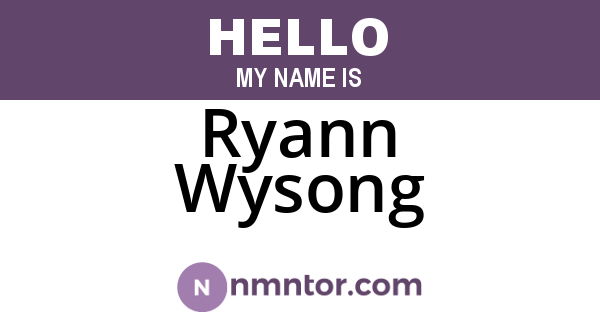 Ryann Wysong