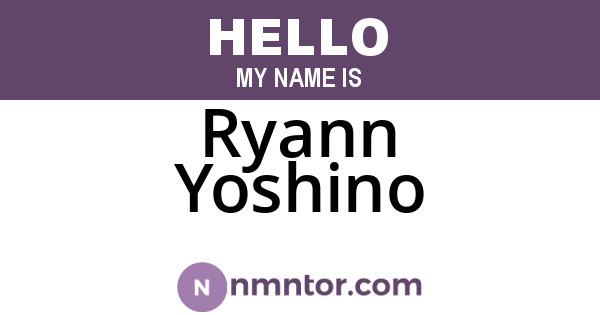 Ryann Yoshino