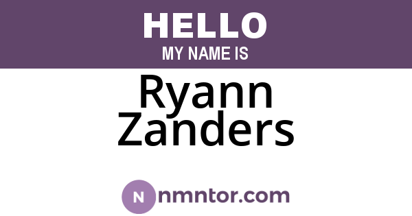 Ryann Zanders