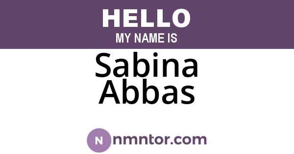Sabina Abbas