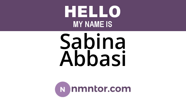 Sabina Abbasi