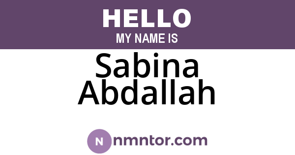 Sabina Abdallah