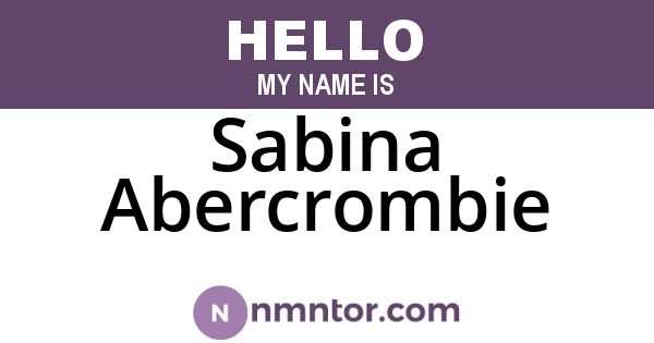 Sabina Abercrombie