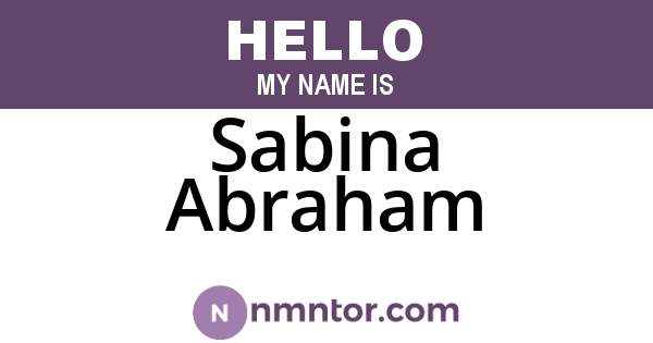 Sabina Abraham