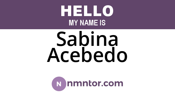 Sabina Acebedo