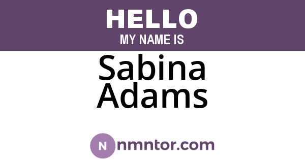Sabina Adams