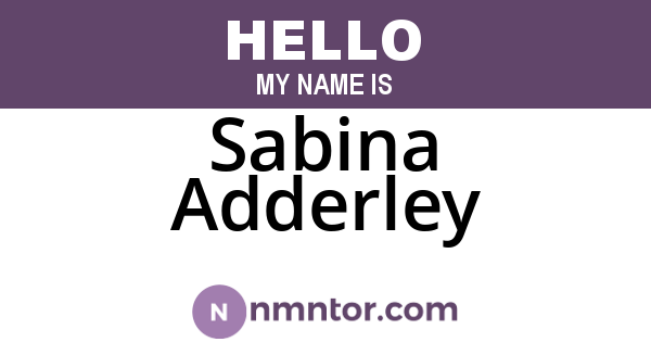 Sabina Adderley