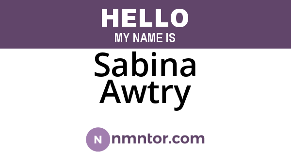 Sabina Awtry