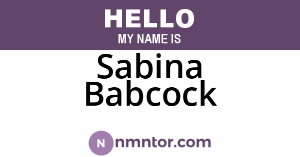 Sabina Babcock
