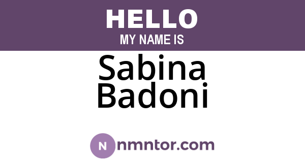Sabina Badoni