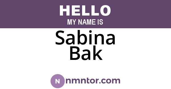 Sabina Bak
