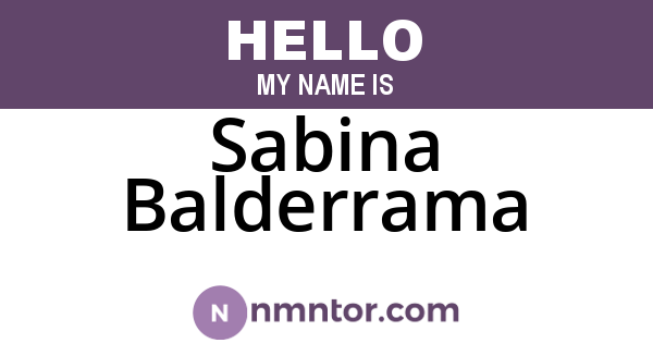 Sabina Balderrama