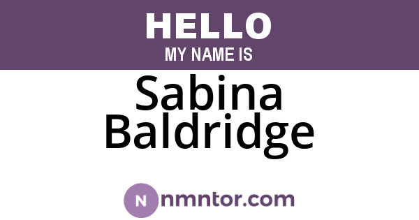 Sabina Baldridge