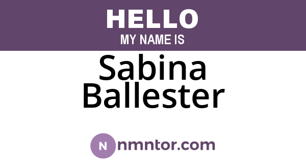 Sabina Ballester
