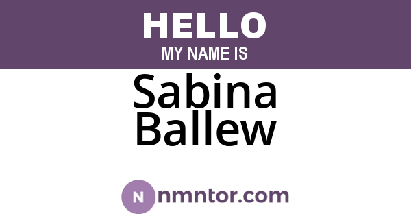 Sabina Ballew