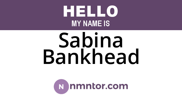 Sabina Bankhead