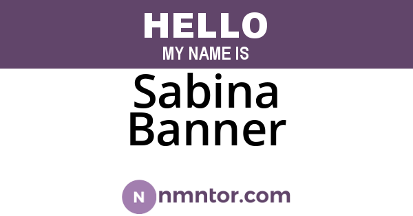 Sabina Banner