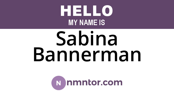 Sabina Bannerman