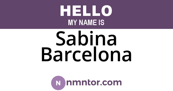 Sabina Barcelona