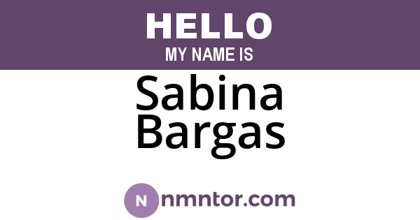 Sabina Bargas