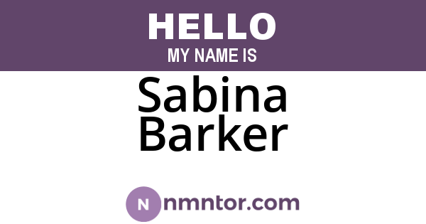 Sabina Barker