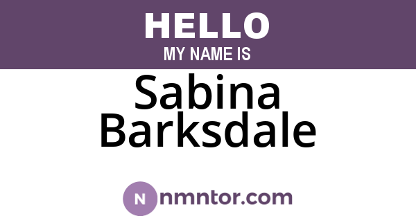 Sabina Barksdale
