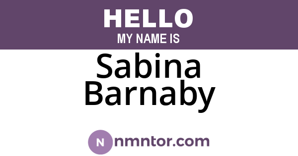 Sabina Barnaby