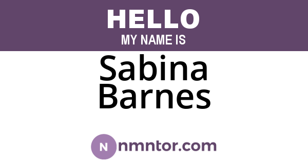 Sabina Barnes