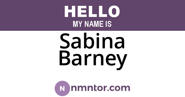 Sabina Barney