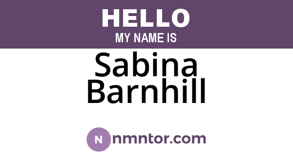 Sabina Barnhill