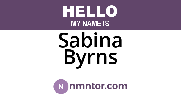 Sabina Byrns