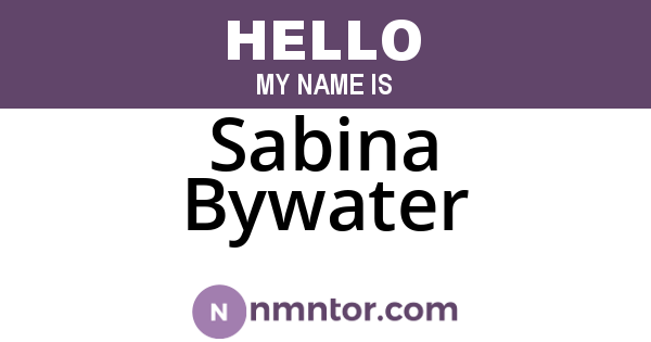 Sabina Bywater