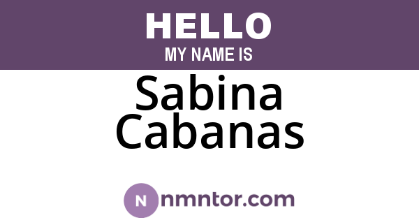 Sabina Cabanas