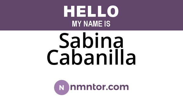 Sabina Cabanilla