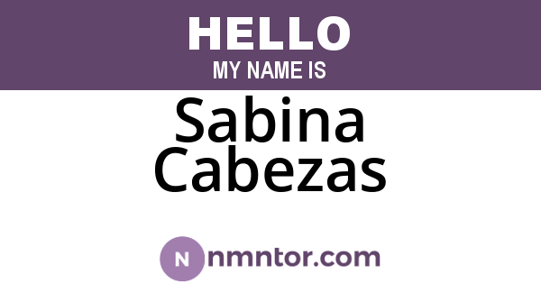 Sabina Cabezas
