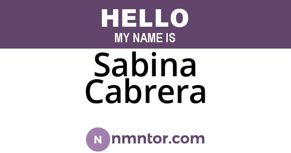 Sabina Cabrera
