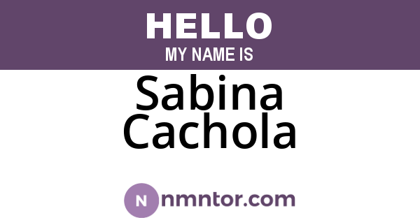 Sabina Cachola