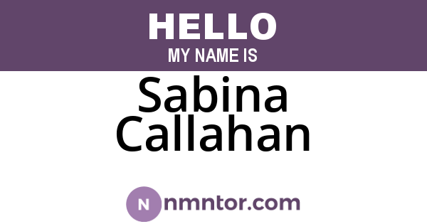Sabina Callahan
