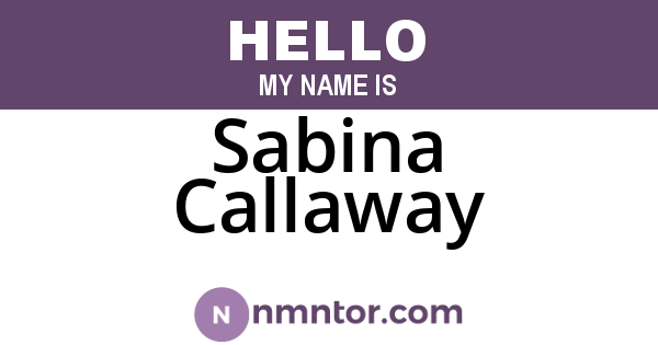 Sabina Callaway