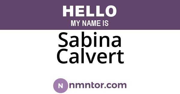 Sabina Calvert
